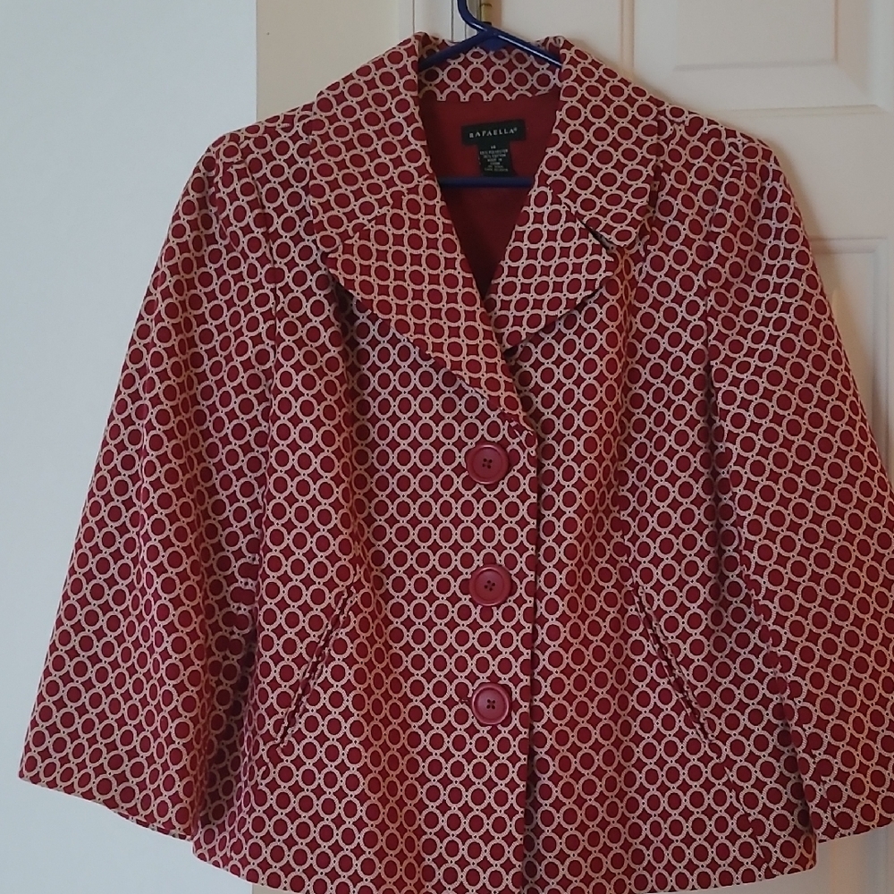 Swing Women's Red and White Geometric Blazer